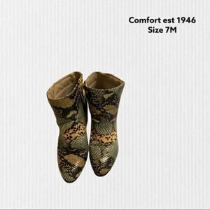 Comfort est 1946 Snakeskin Print Ankle Boots